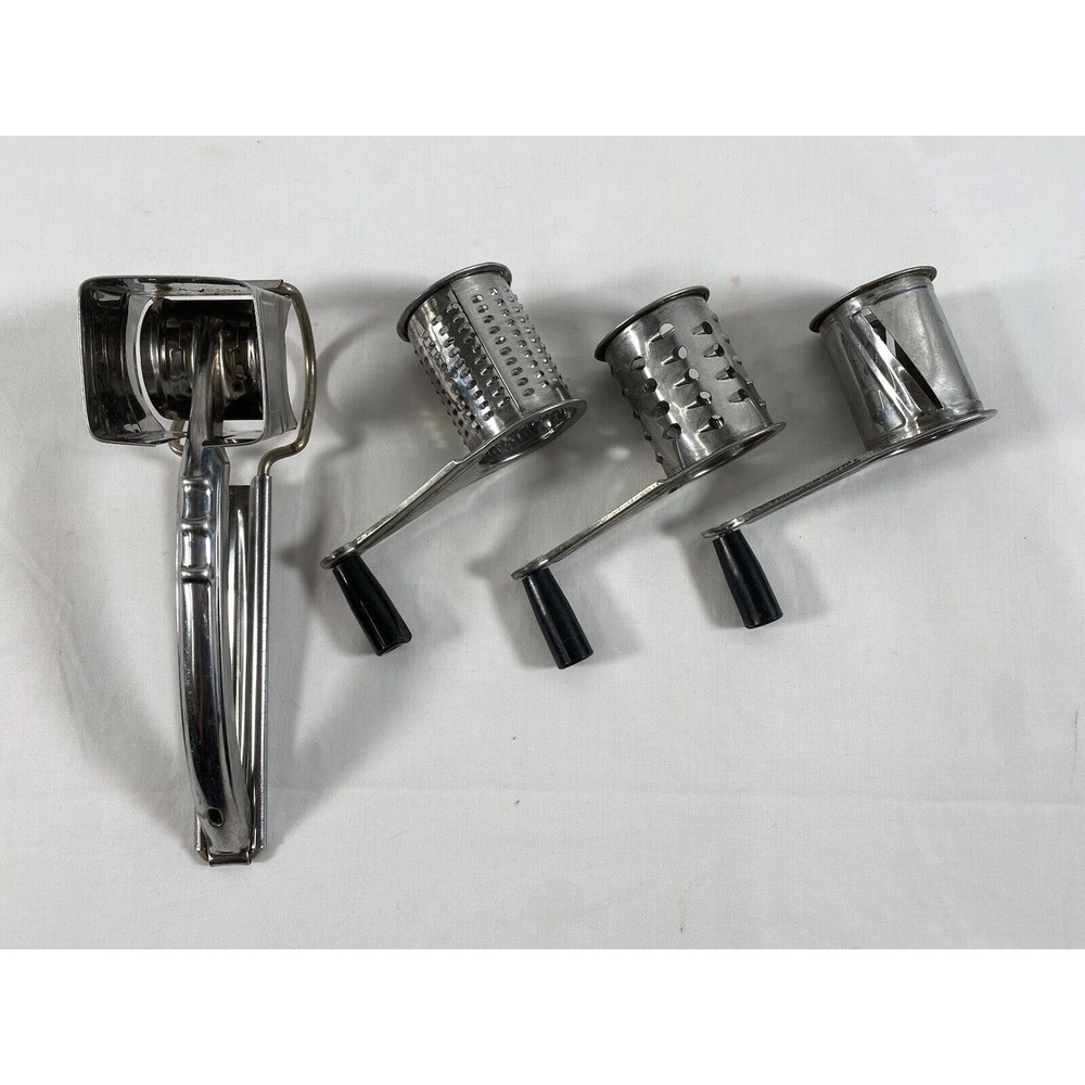 Vintage Hoan Triple Roto Grater ~ 3 Drums & HandleStainless Steel 23S3